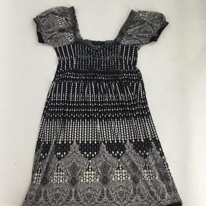 BCBG Max Azria Black/White Paisley Dress, Size M